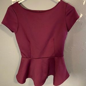 Purple peplum top size XS